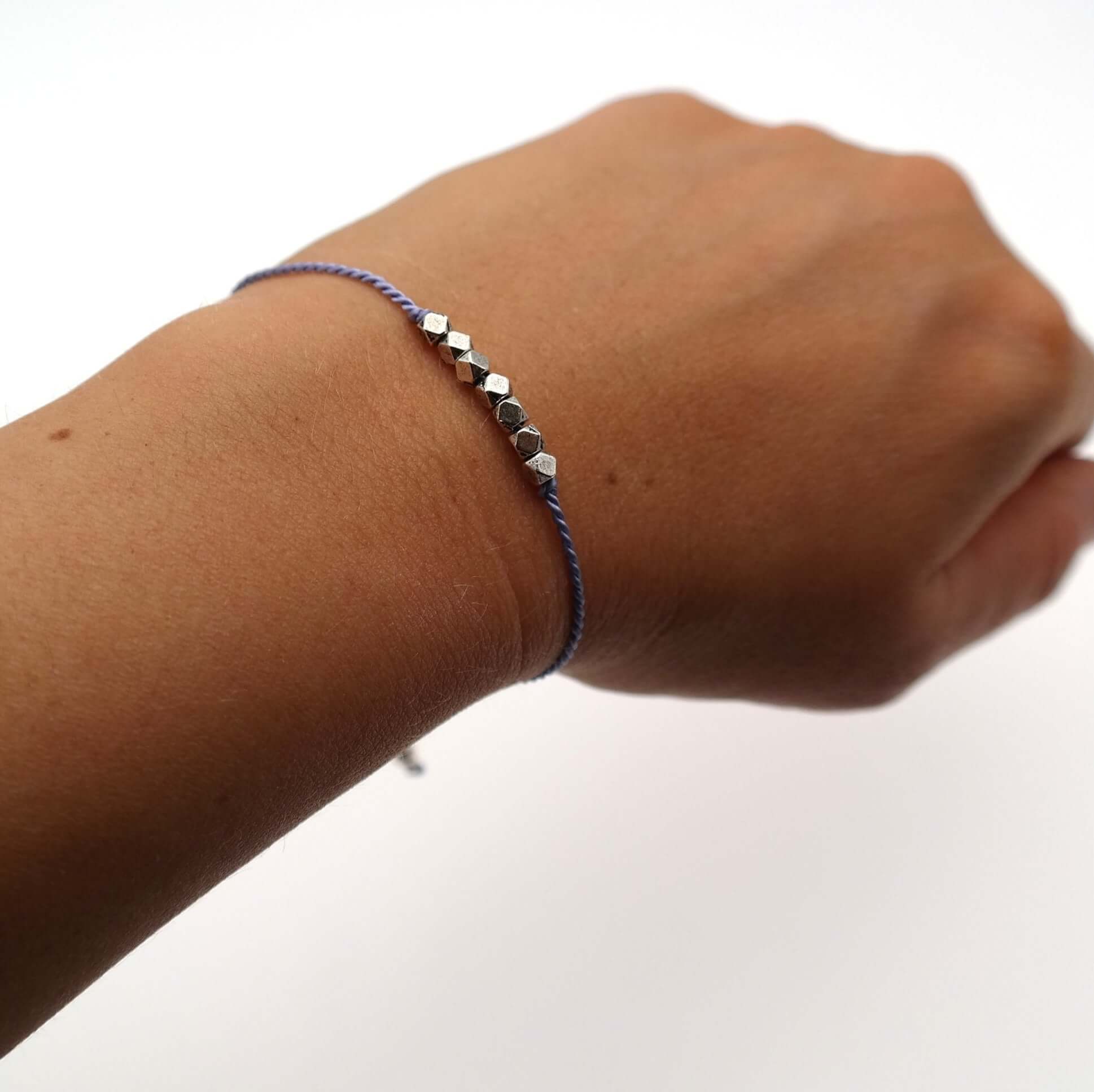 Sterling silver bead friendship bracelet
